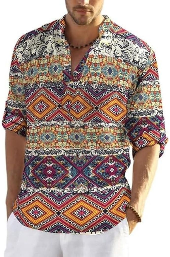 Men Printed Casual Multicolor Shirt